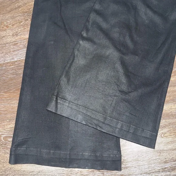 For All Mankind Womens High Rise Coated Slim Wide Leg Jeans Size 32 in Black🖤 - Picture 6 of 11